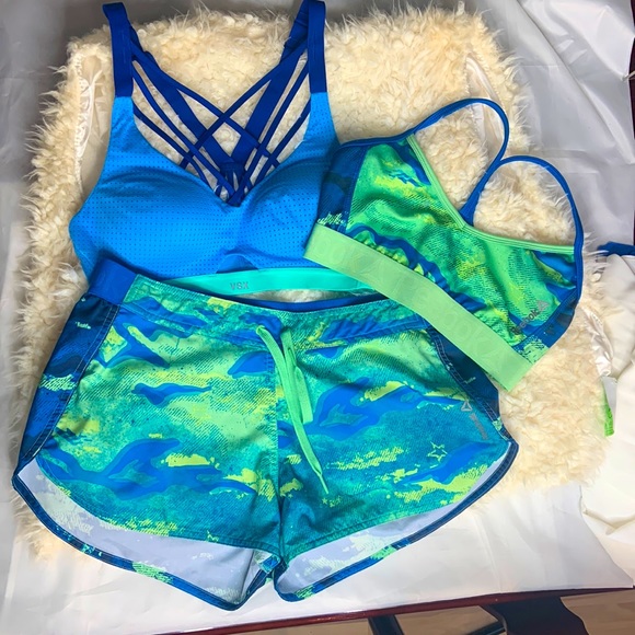 Rare VSX  Racerback Sports Set Bra 34B Reebok Racerback small, shorts m women - Picture 2 of 6